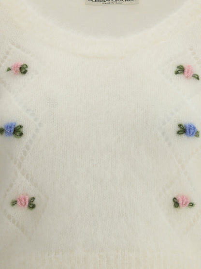 ALESSANDRA RICH 38 short sleeve mohair sweater