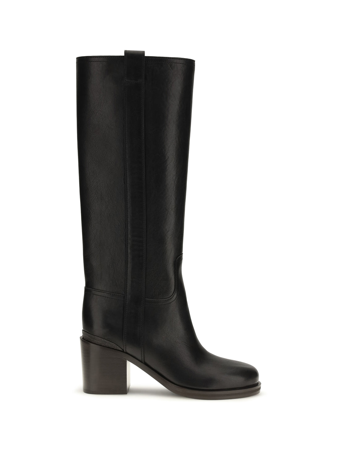 BRUNELLO CUCINELLI 37 leather high boots with monile