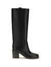 leather high boots with monile