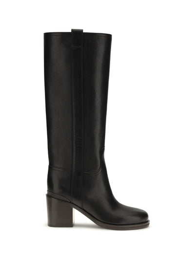 leather high boots with monile