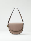 flap bag in synthetic leather with chain detail