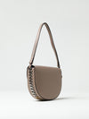 flap bag in synthetic leather with chain detail