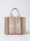 chloé bag in canvas and leather with embroidered logo