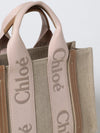 chloé bag in canvas and leather with embroidered logo