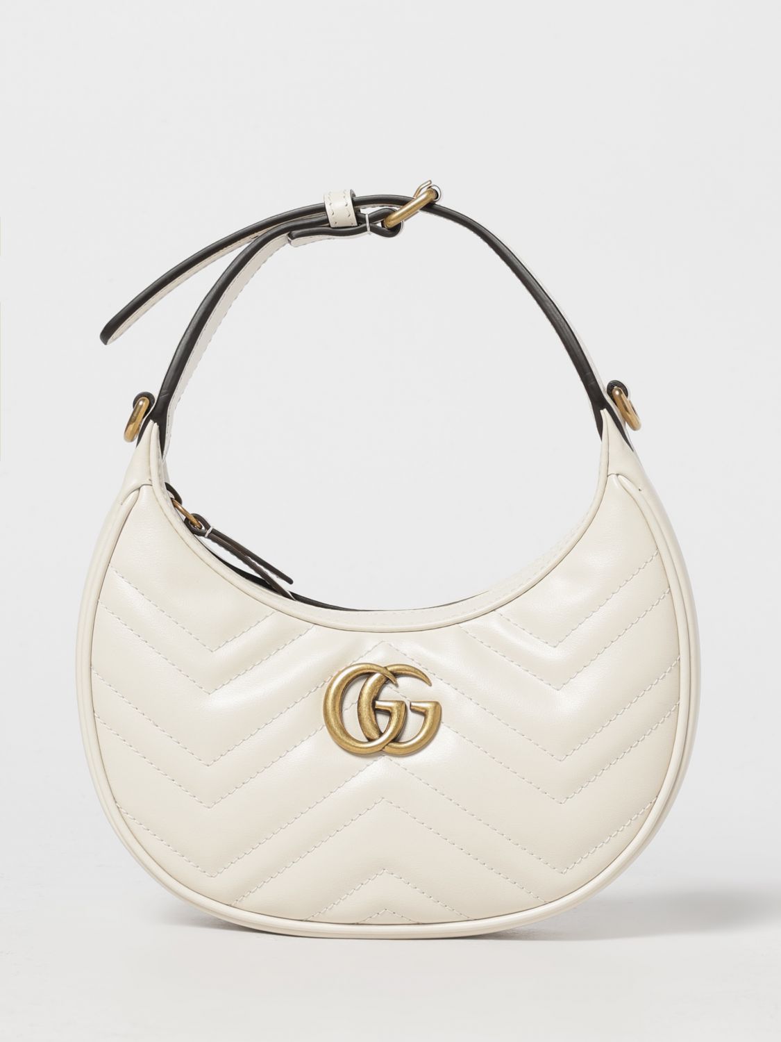 gg marmont mini bag in quilted leather with logo plaque