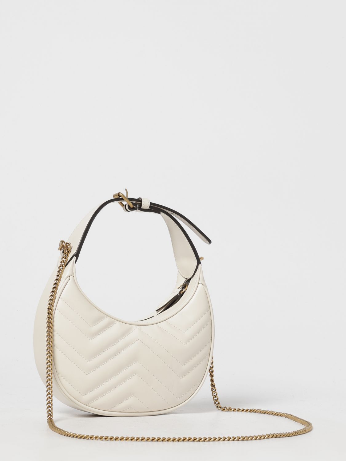 gg marmont mini bag in quilted leather with logo plaque