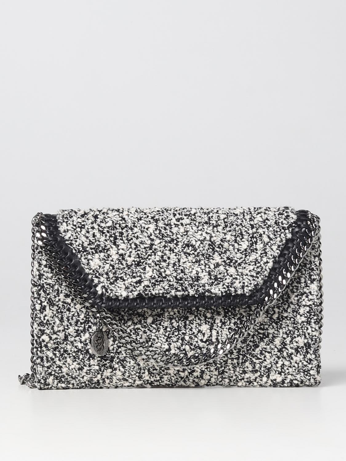 bag in bouclé fabric with chain link