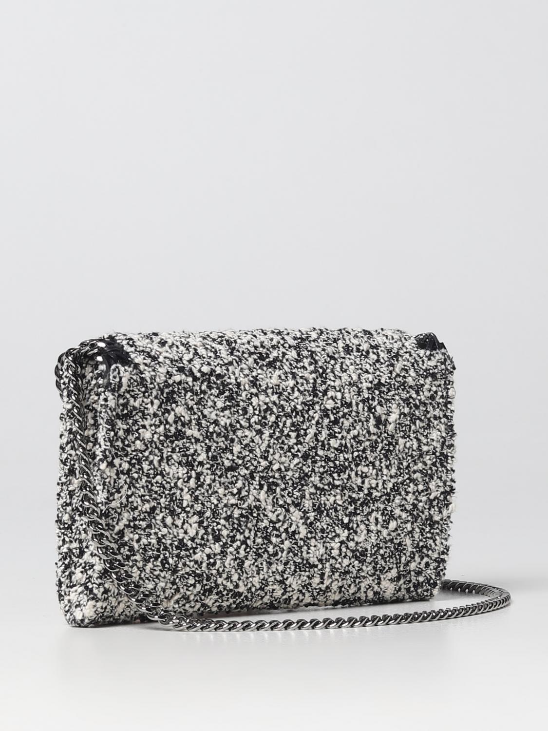 bag in bouclé fabric with chain link