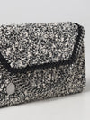 bag in bouclé fabric with chain link