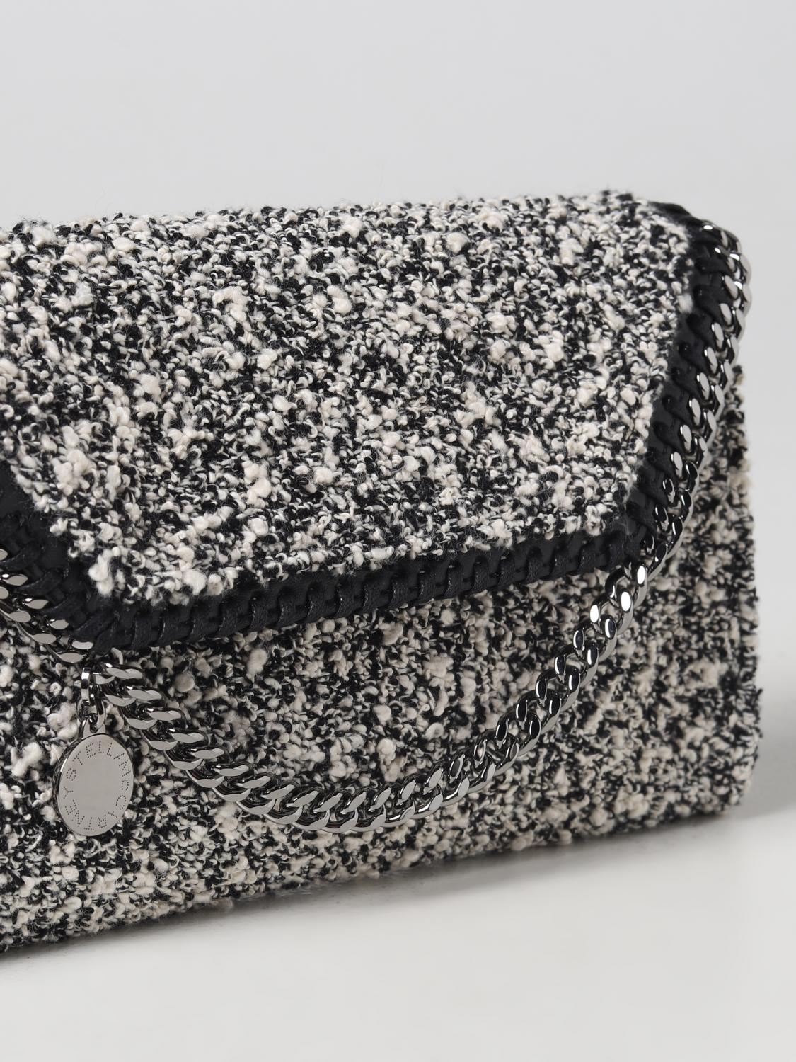 bag in bouclé fabric with chain link
