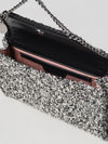 bag in bouclé fabric with chain link