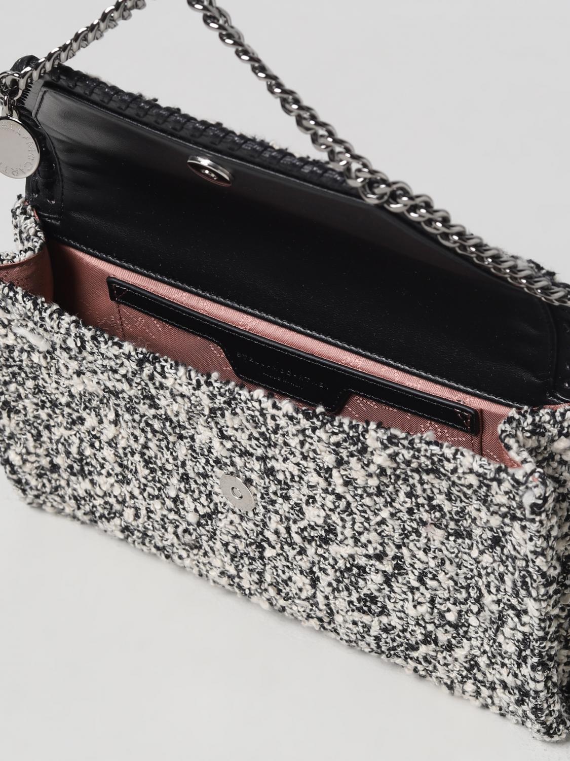 bag in bouclé fabric with chain link