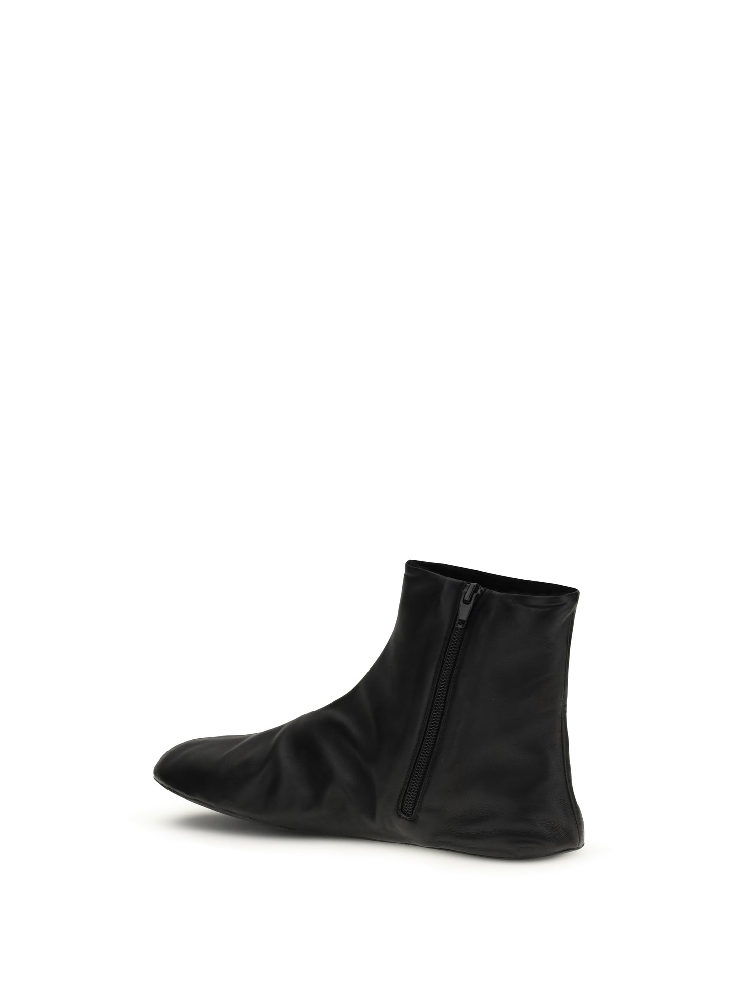 THE ROW 36 leather ankle boots lined with soft shearling