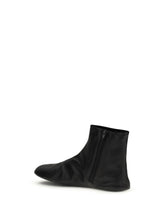 THE ROW 36 leather ankle boots lined with soft shearling