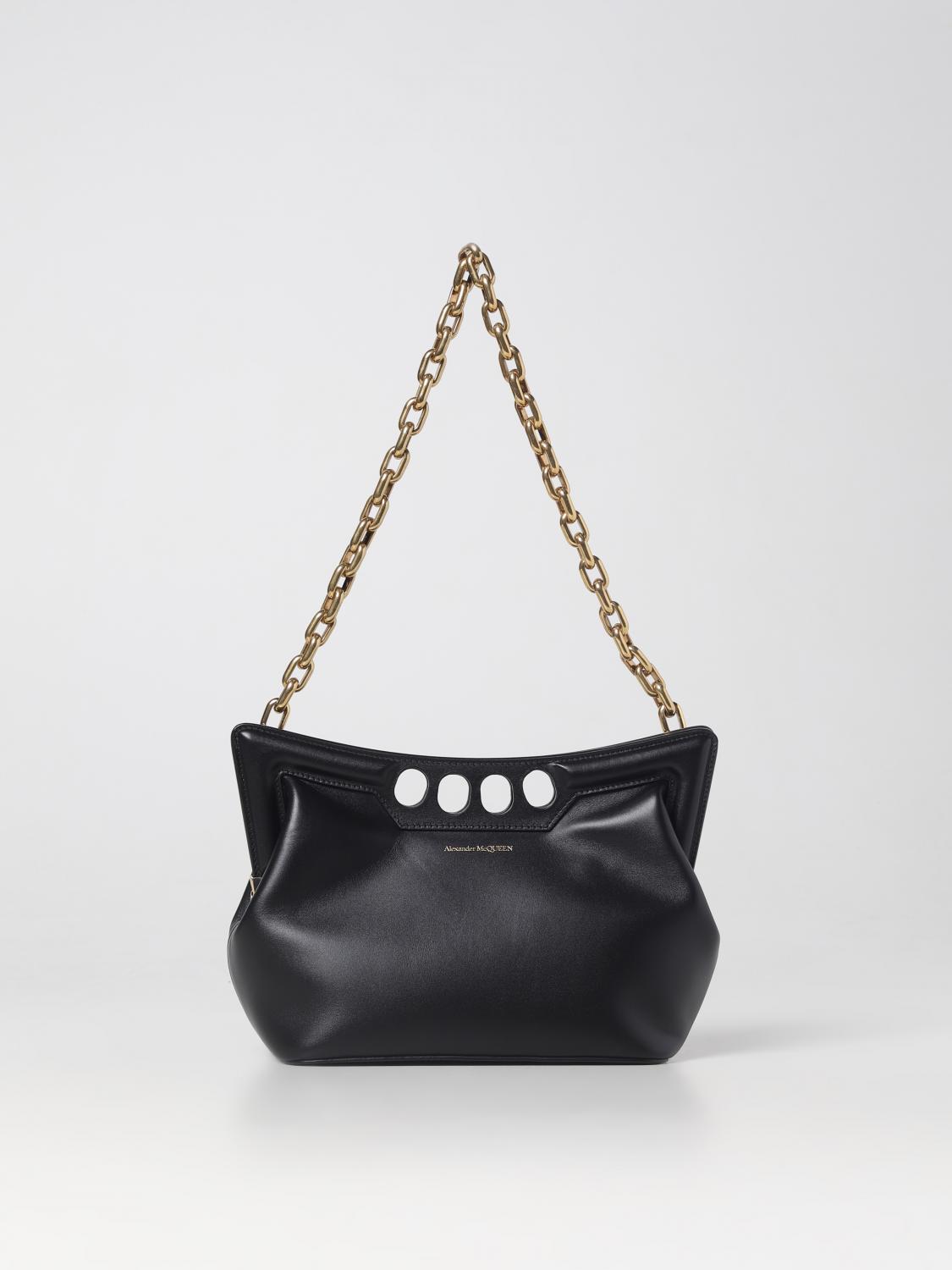 the peak leather bag with shoulder strap
