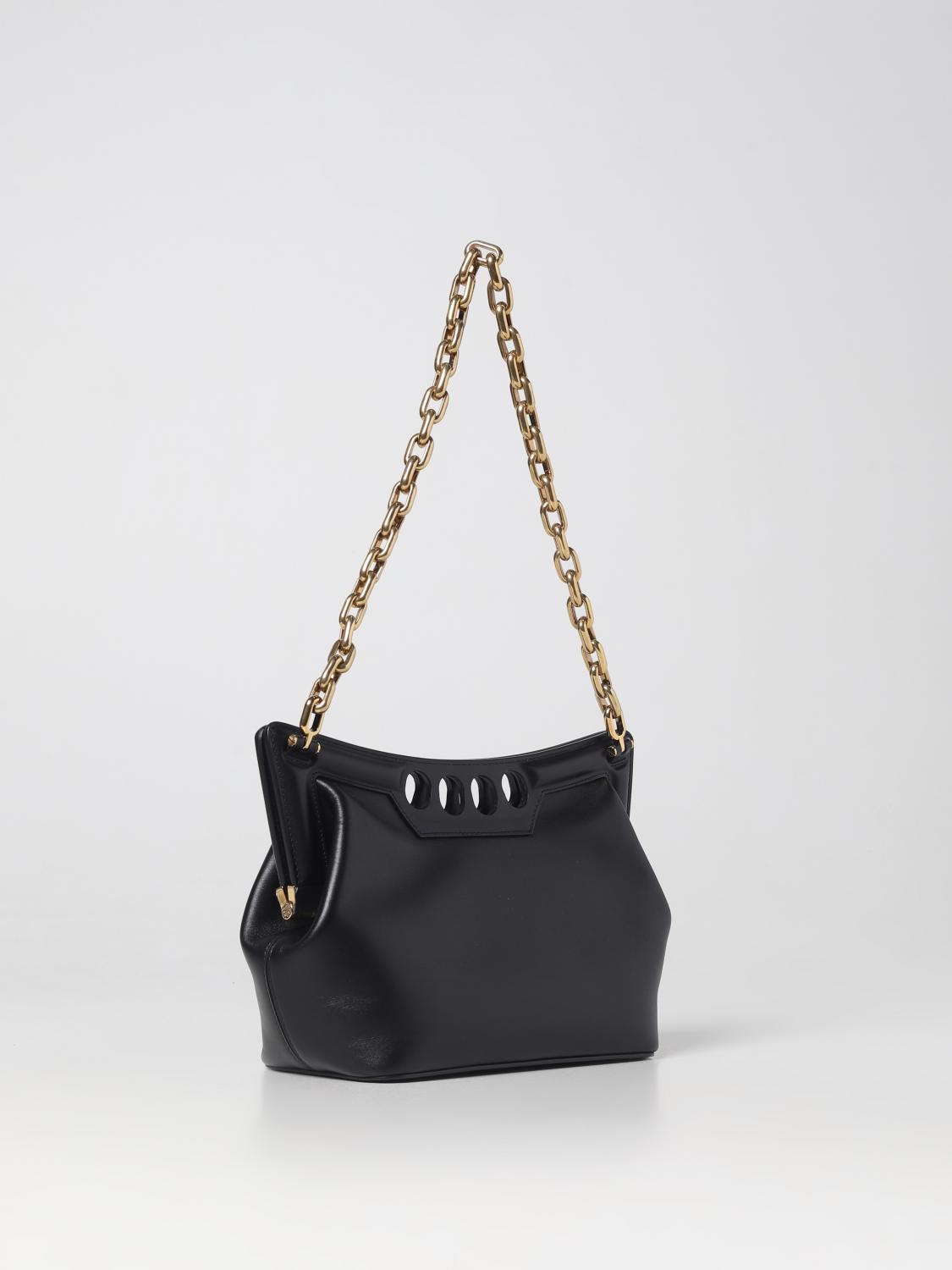 the peak leather bag with shoulder strap