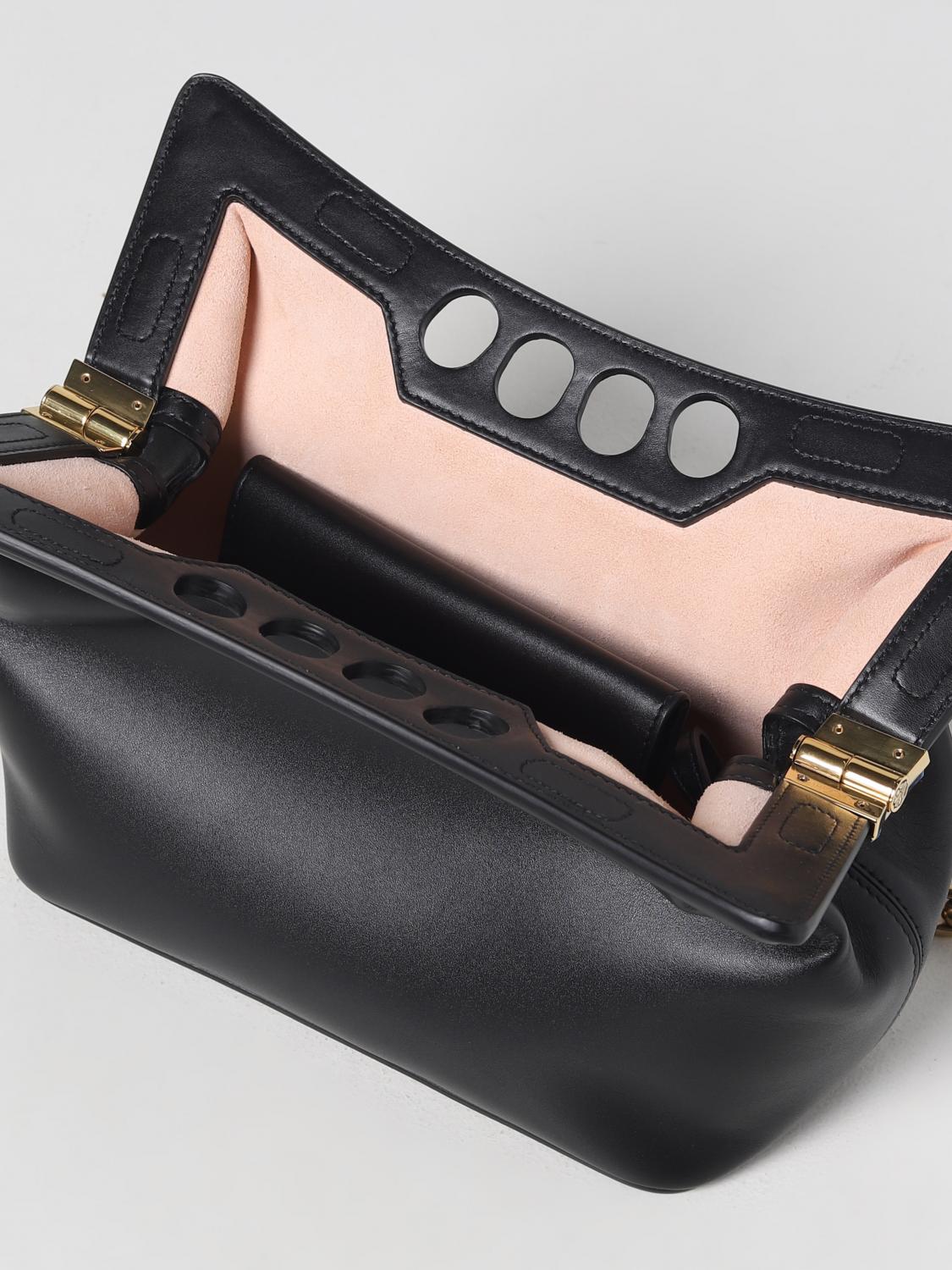 the peak leather bag with shoulder strap