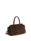 carry large suede handbag
