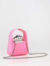 jeweled leather bag with skull detail