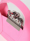 jeweled leather bag with skull detail