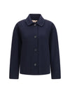 wool jacket with logo embroidery