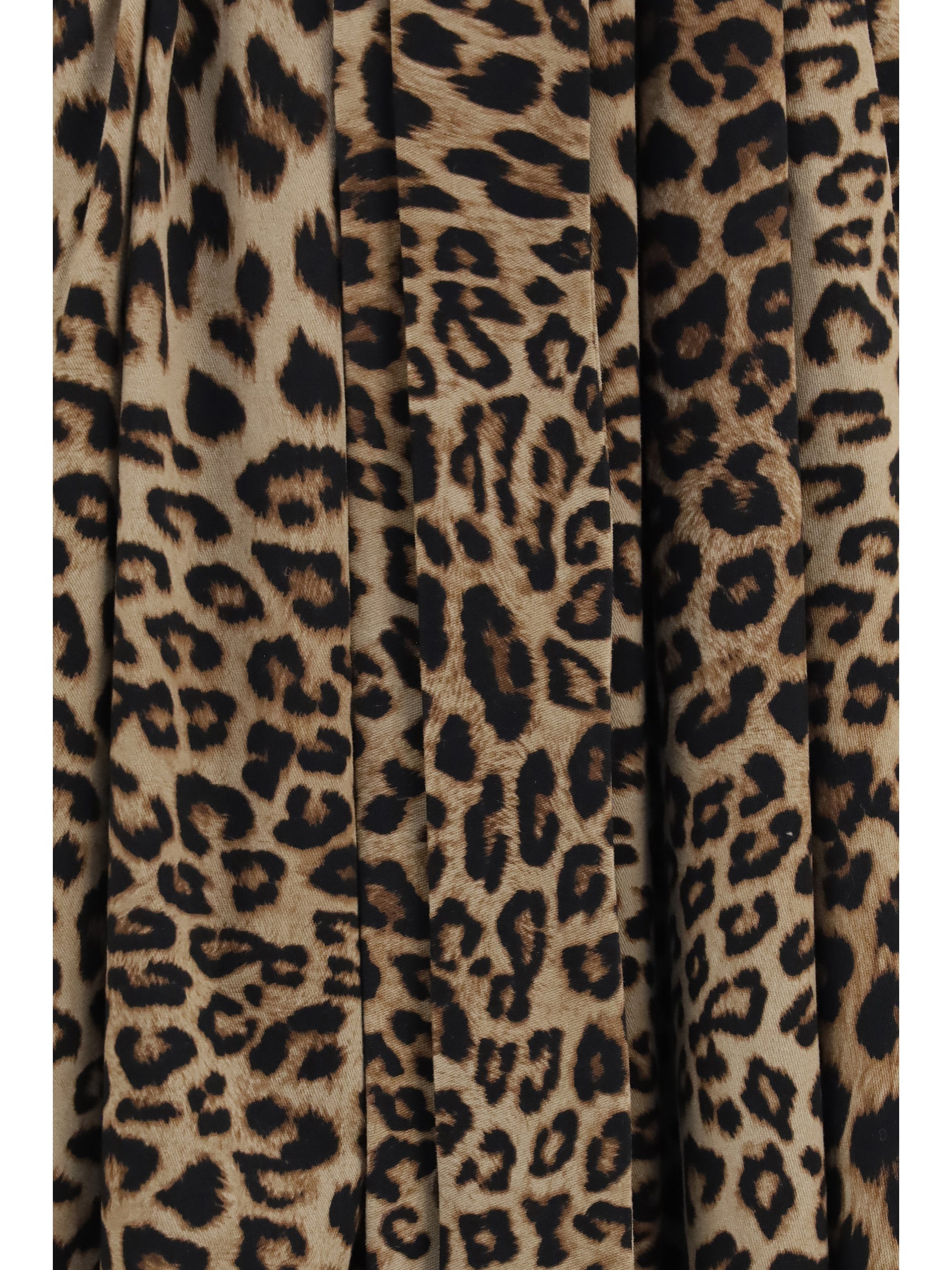 leopard-print long-sleeved dress with high neck