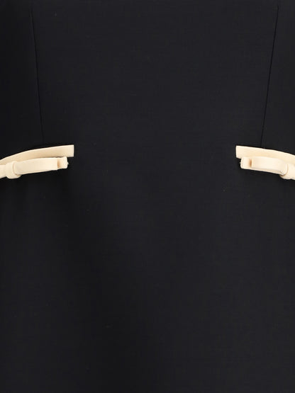 VALENTINO 42 wool dress with bow