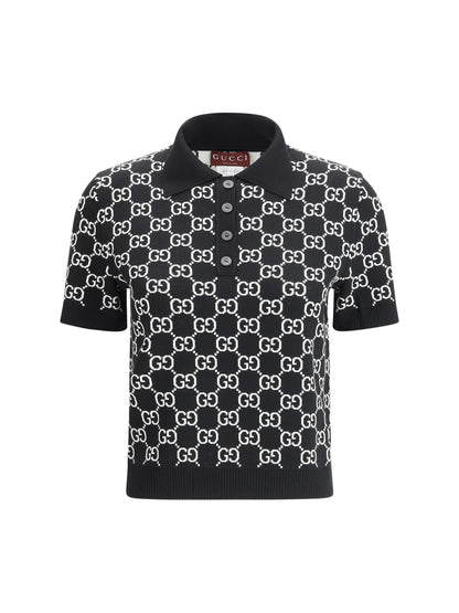 GUCCI M gg wool jacquard polo top 