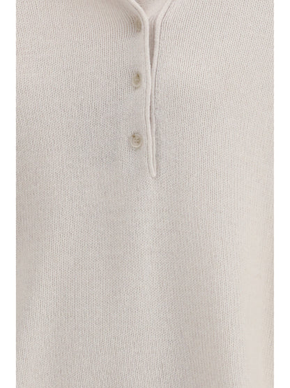 ALLUDE M short-sleeve polo neck sweater 