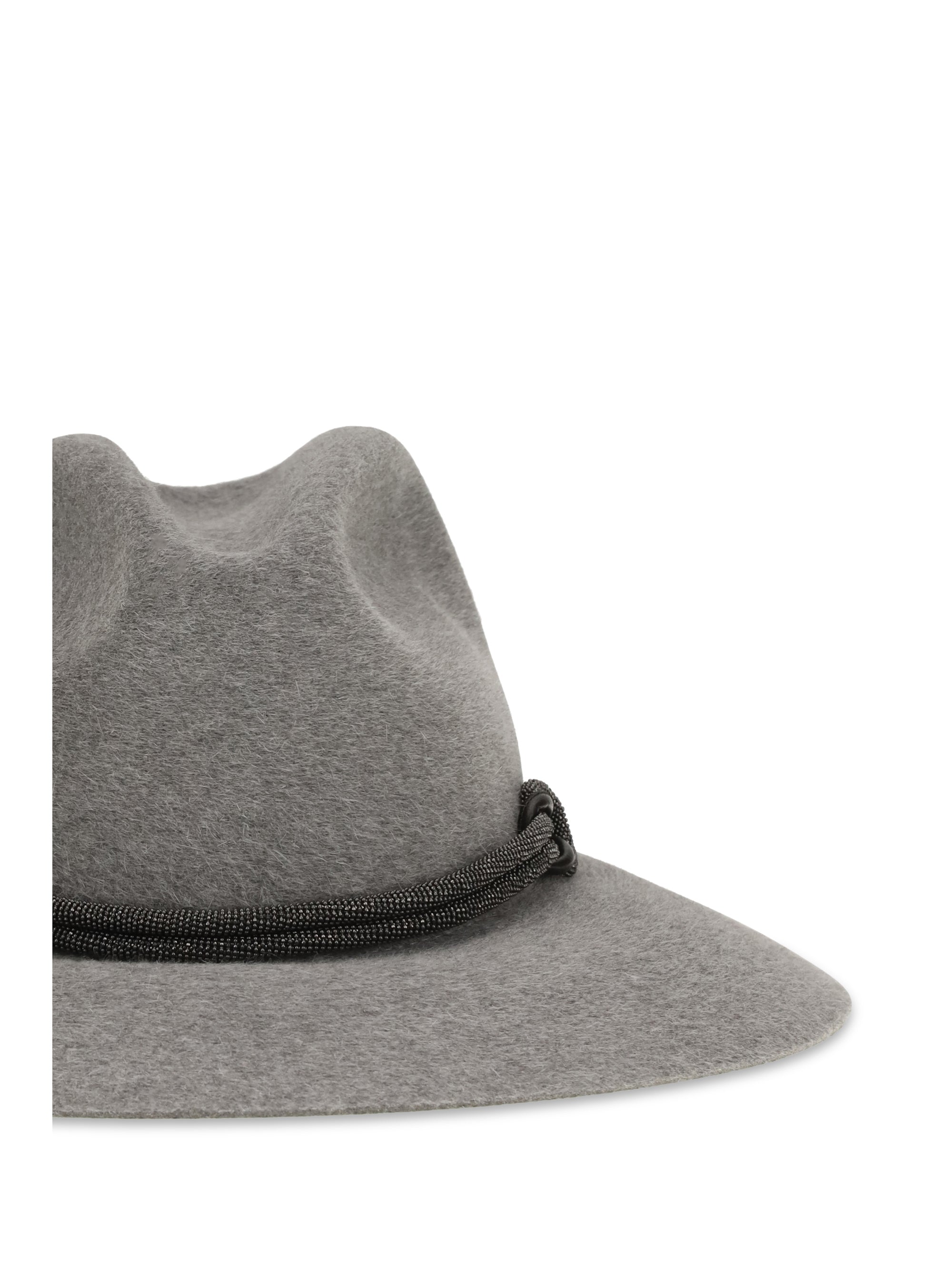 felt fedora hat with leather band