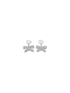 heart-shaped crystal bow drop earrings