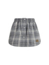 check flannel miniskirt