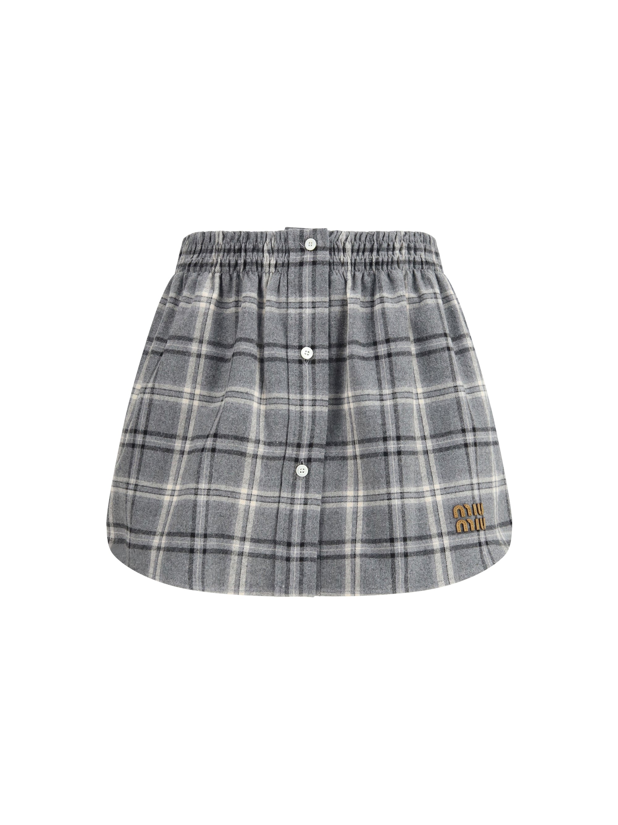 check flannel miniskirt