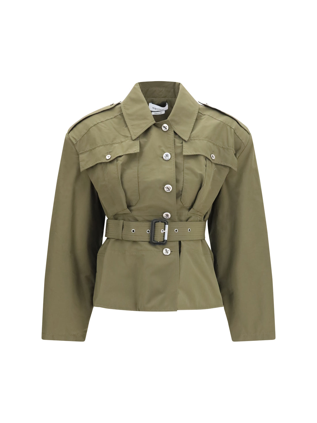 ALEXANDER MCQUEEN 40 cropped belted high-neck jacket