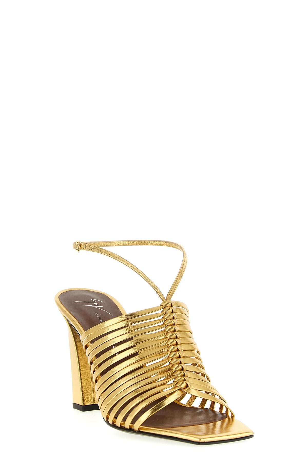savoia metallic leather sandals