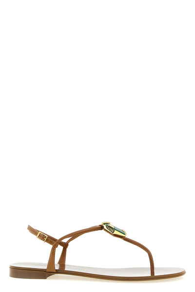 ganass leather thong sandals
