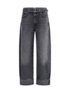 cuffed taper wide jeans