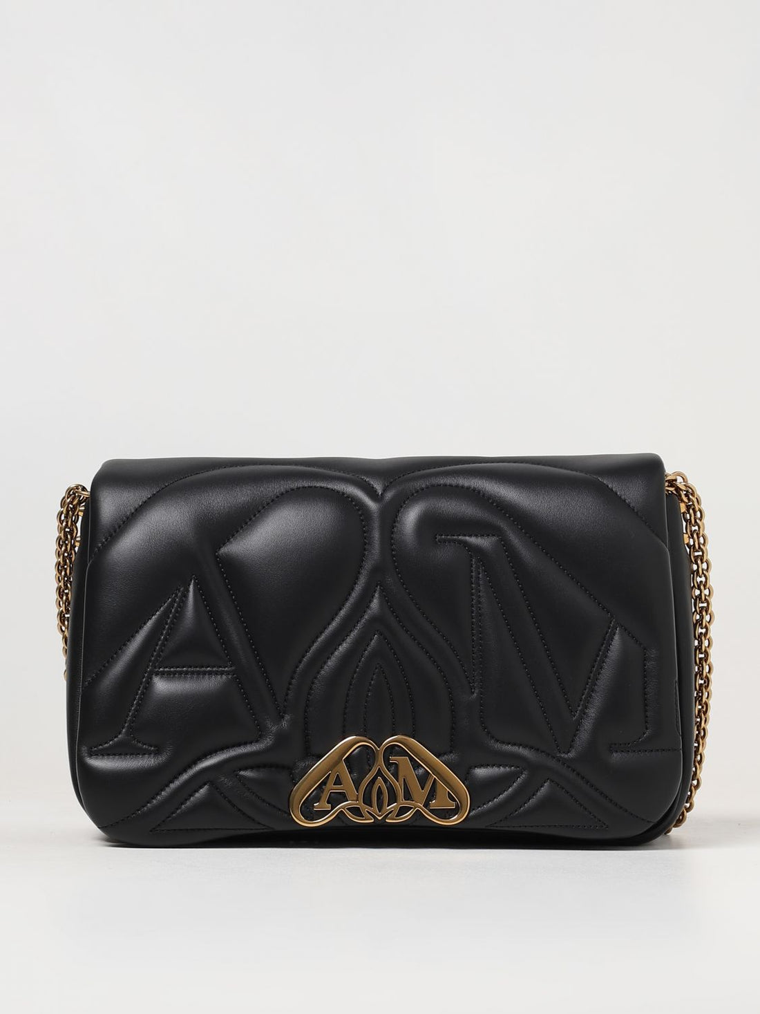 MCQUEEN OS seal bag in leather with embossed logo