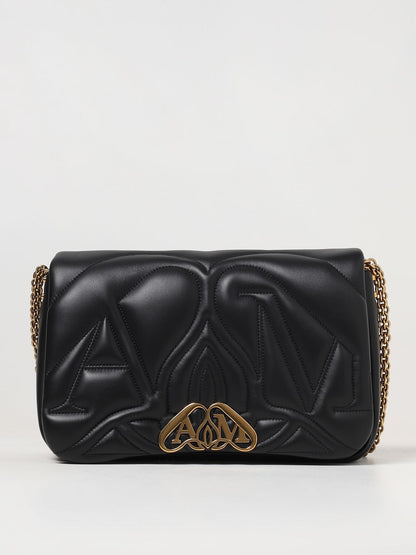 MCQUEEN OS seal bag in leather with embossed logo