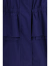 midi poplin parka in cotton with logo embroidery