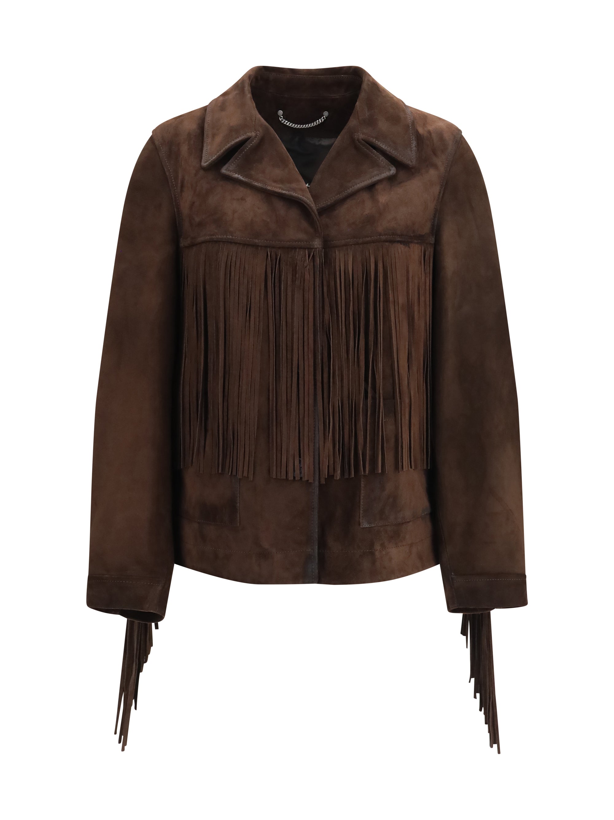 journey leather jacket with fringes