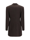 double-breasted pinstripe mélange wool jacket