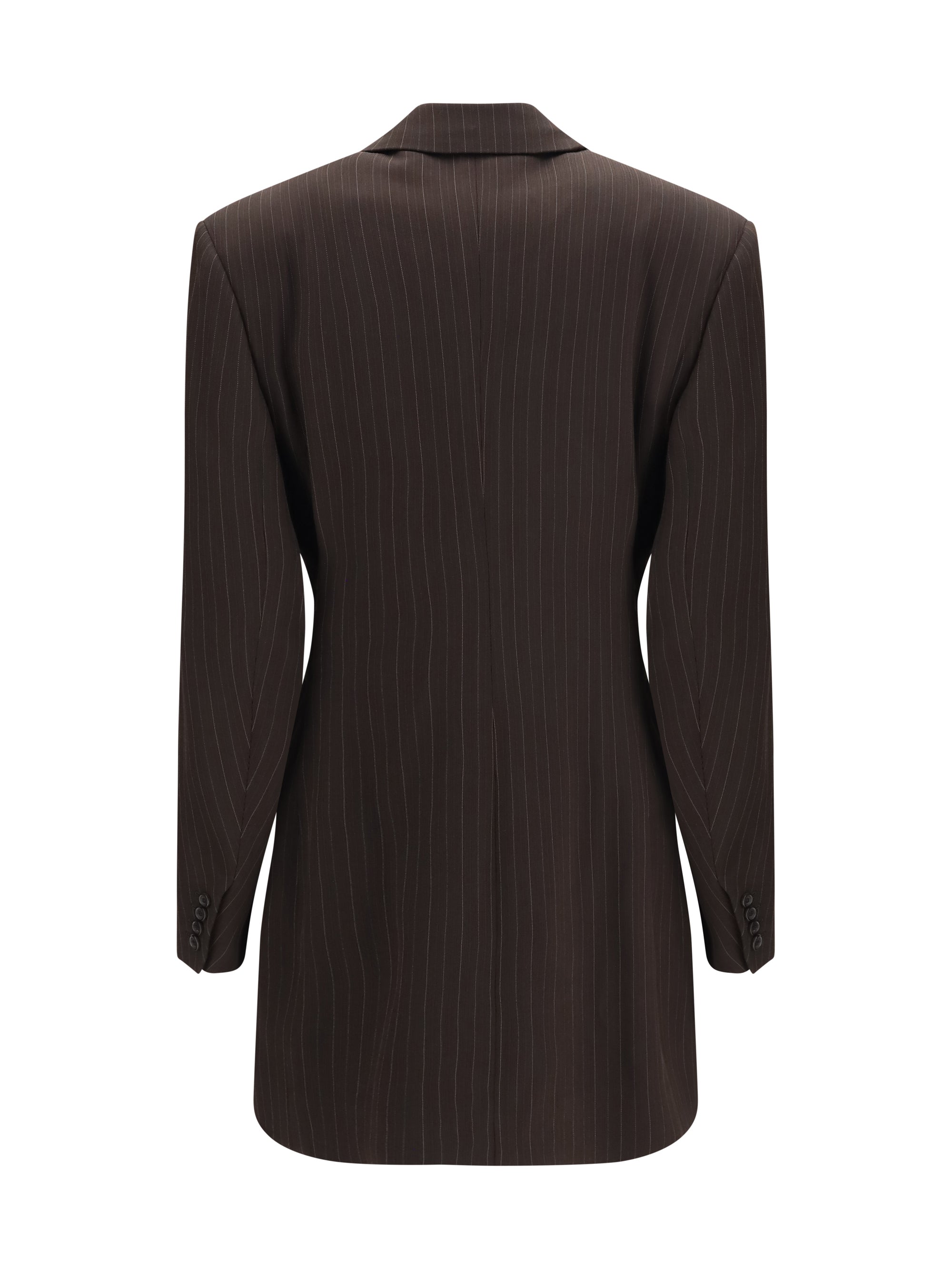 double-breasted pinstripe mélange wool jacket