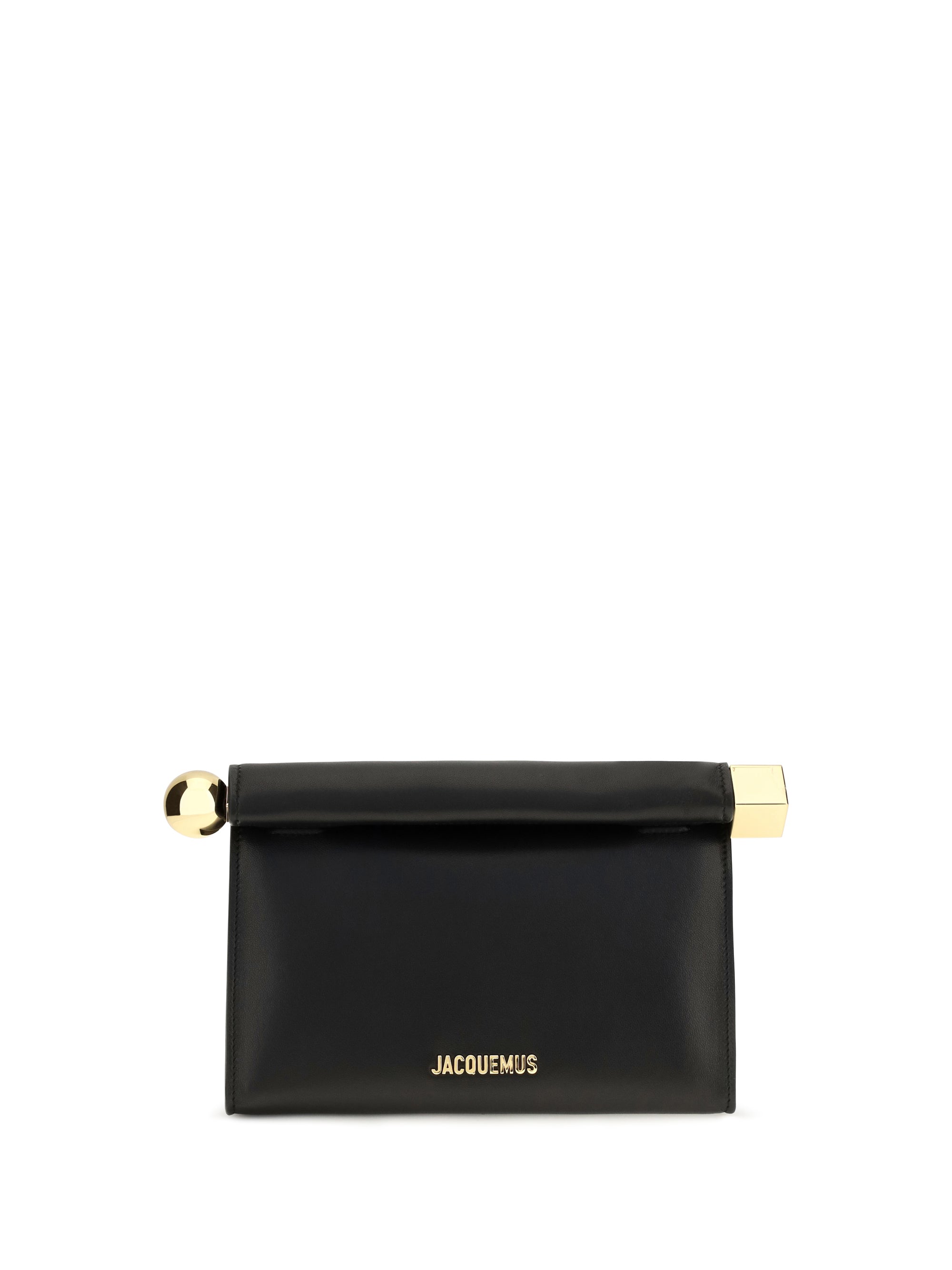 rond carré leather shoulder bag