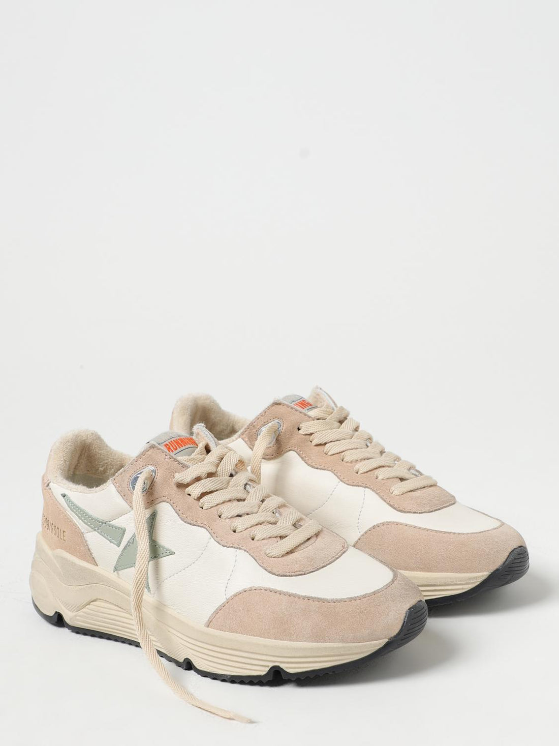 running sole sneakers in used leather