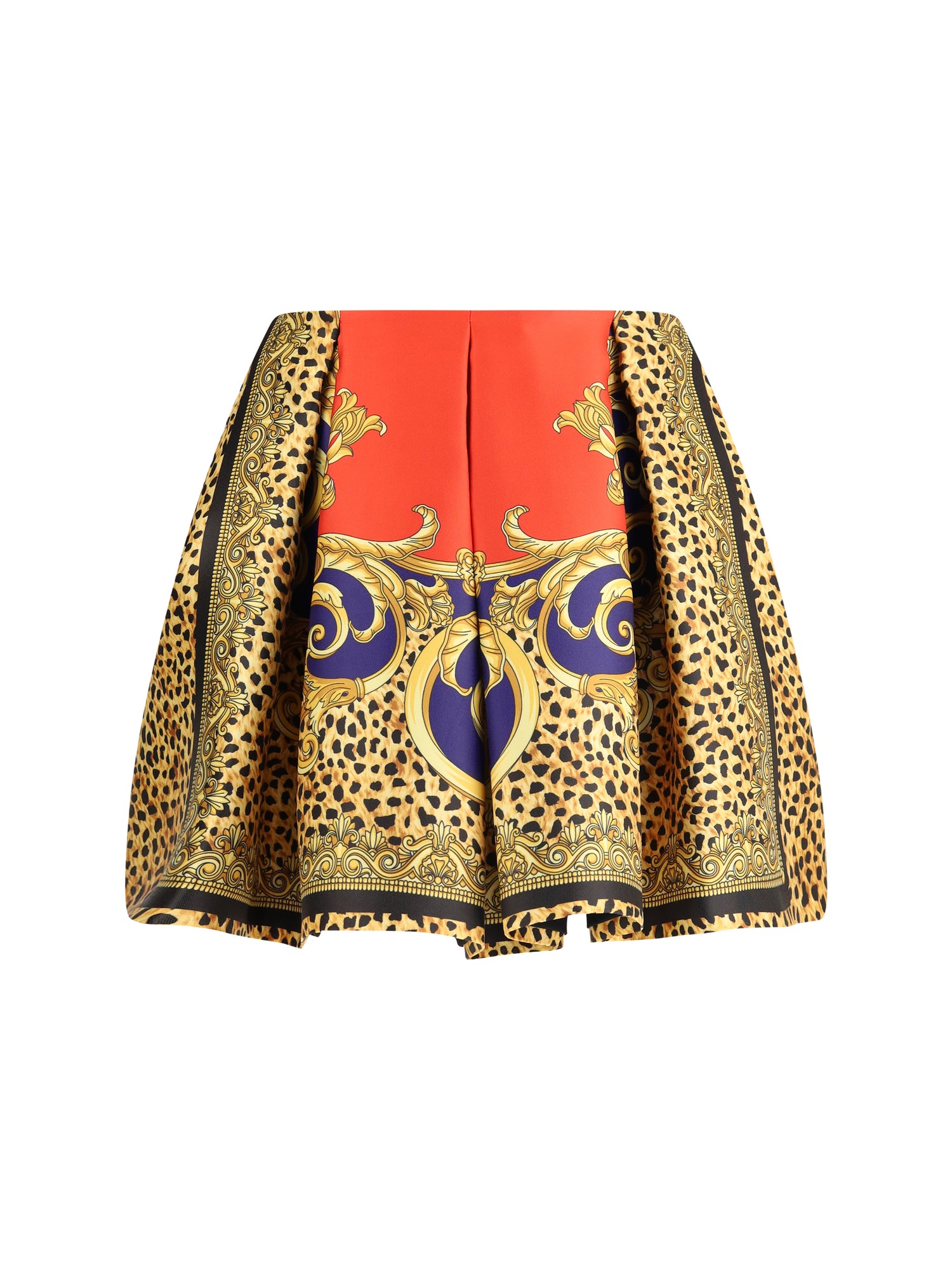 VERSACE 40 silk-blend duchesse mini skirt