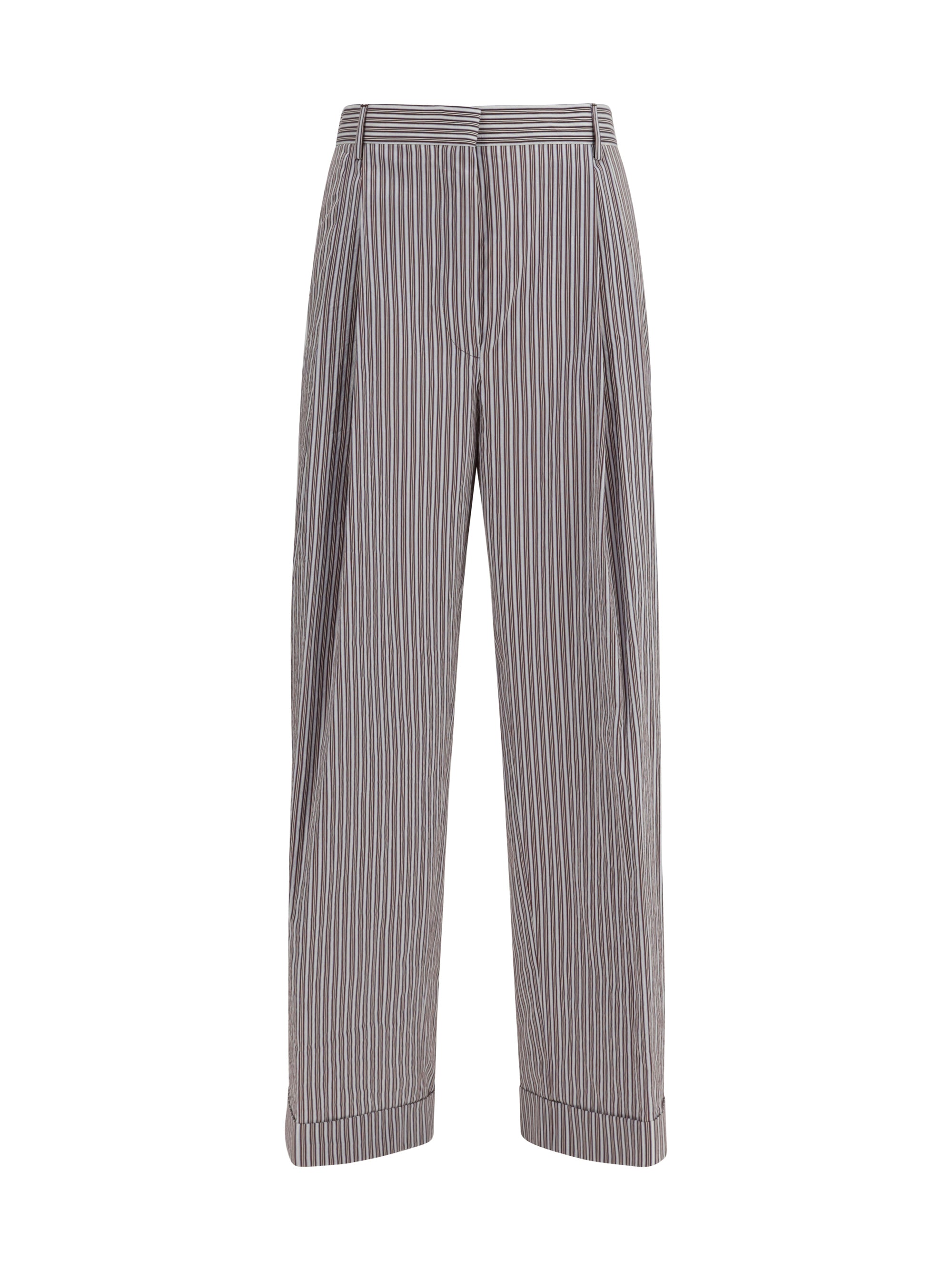 striped pleated pants