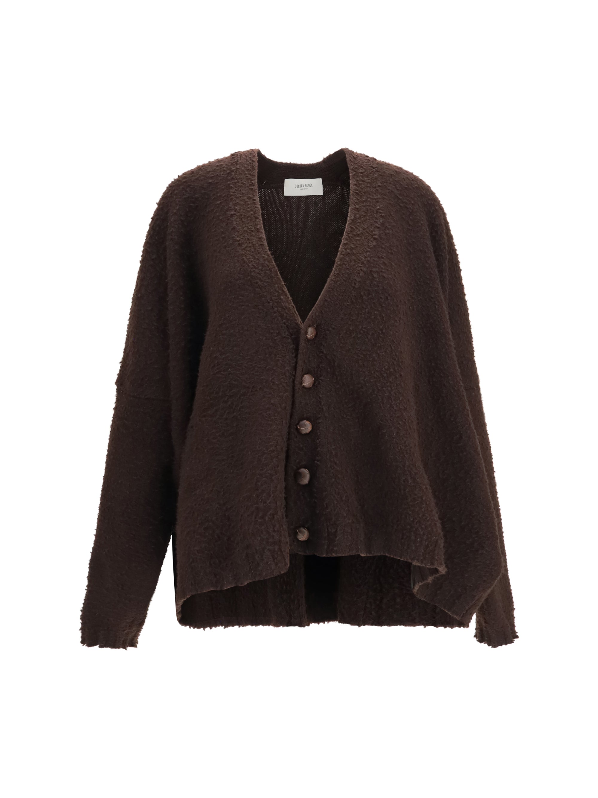 casentino-effect wool cardigan