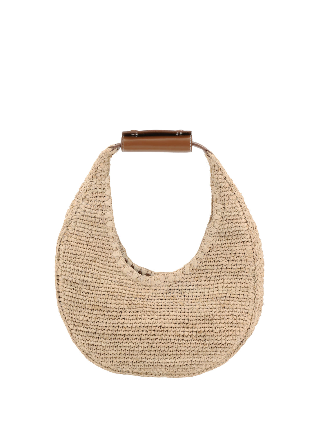 STAUD OS moon raffia tote bag