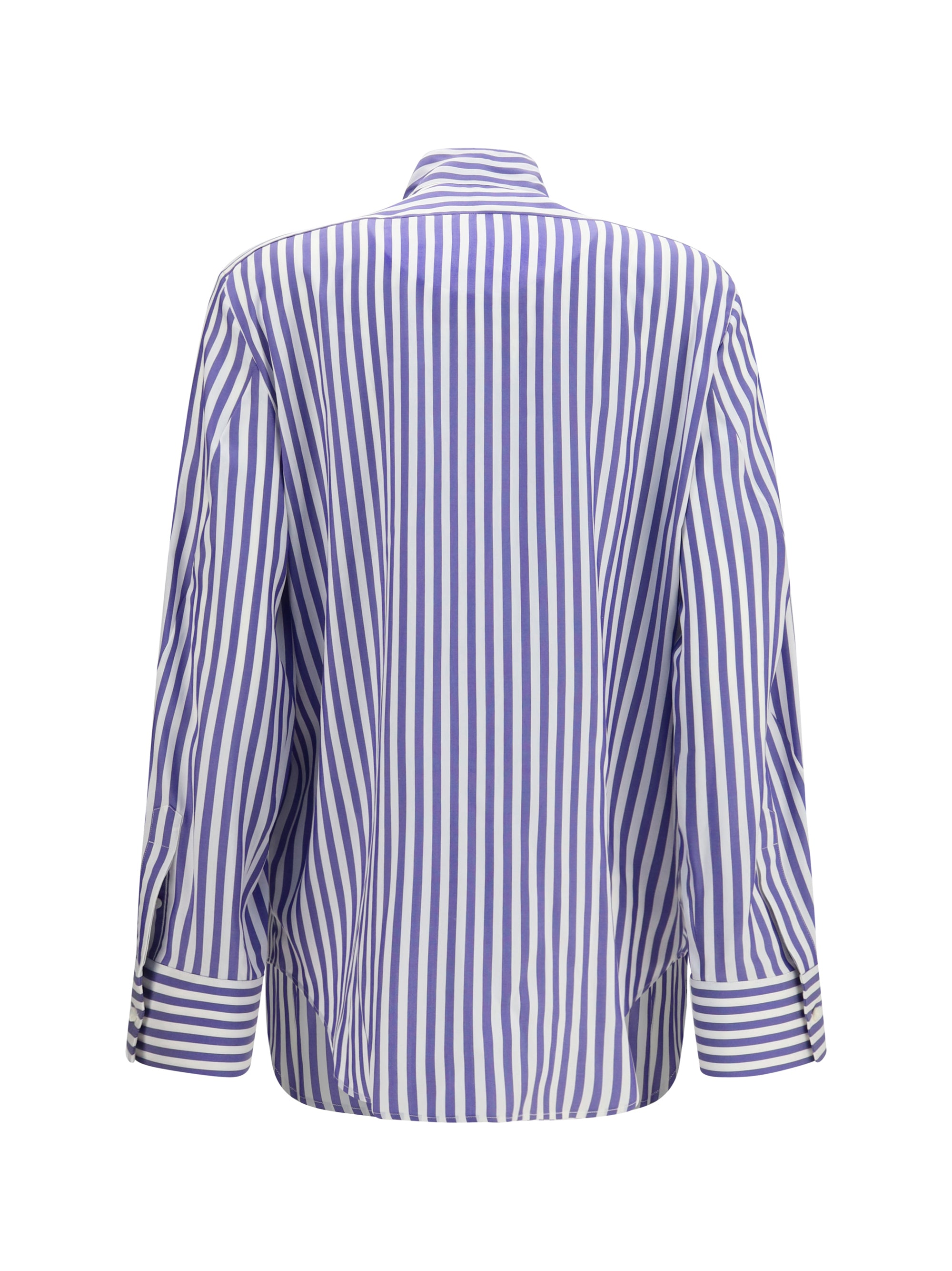 silk striped cocoon shirt with bow